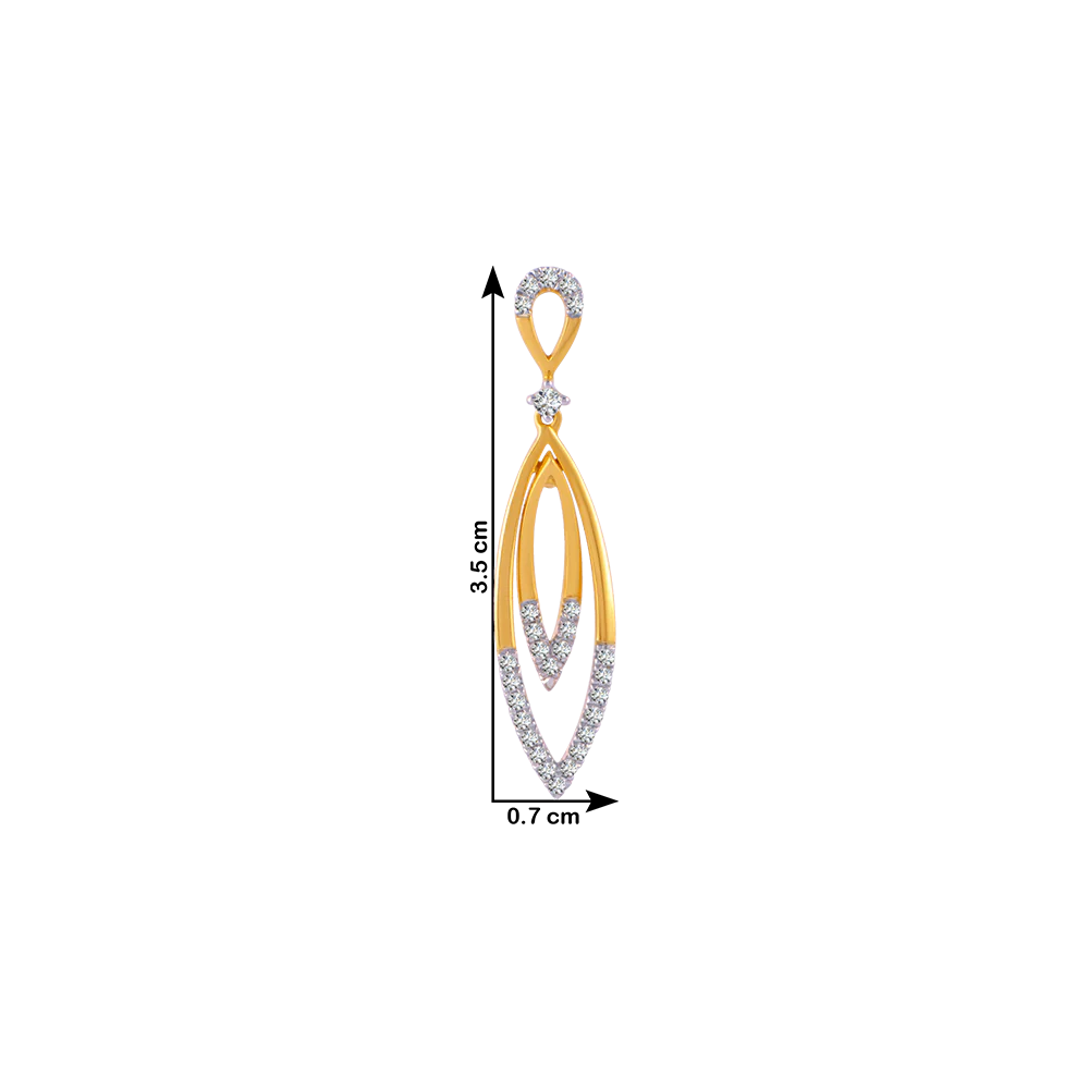 18KT (750) Yellow Gold And Solitaire Jhumki Earrings For Women - Image 4