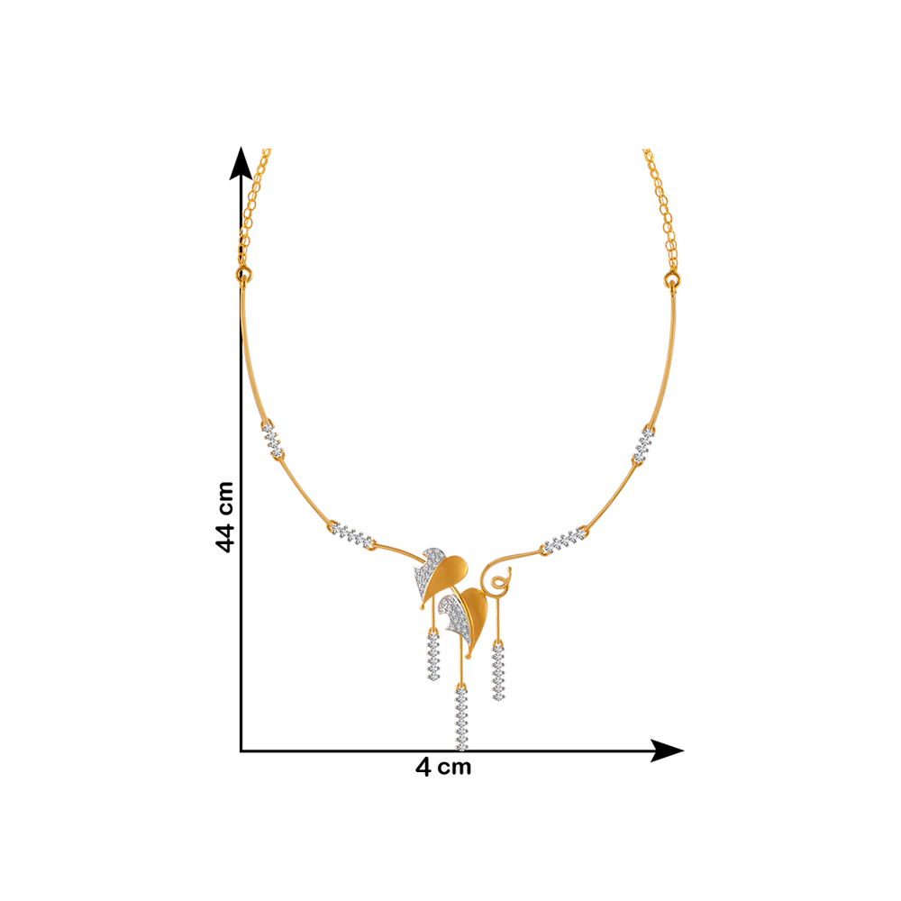 18KT (750) Yellow Gold And Solitaire Necklace For Women - Image 2