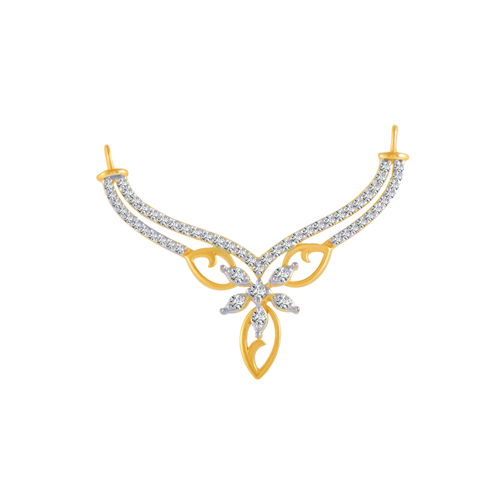 18KT (750) Yellow Gold And Solitaire Pendant For Women