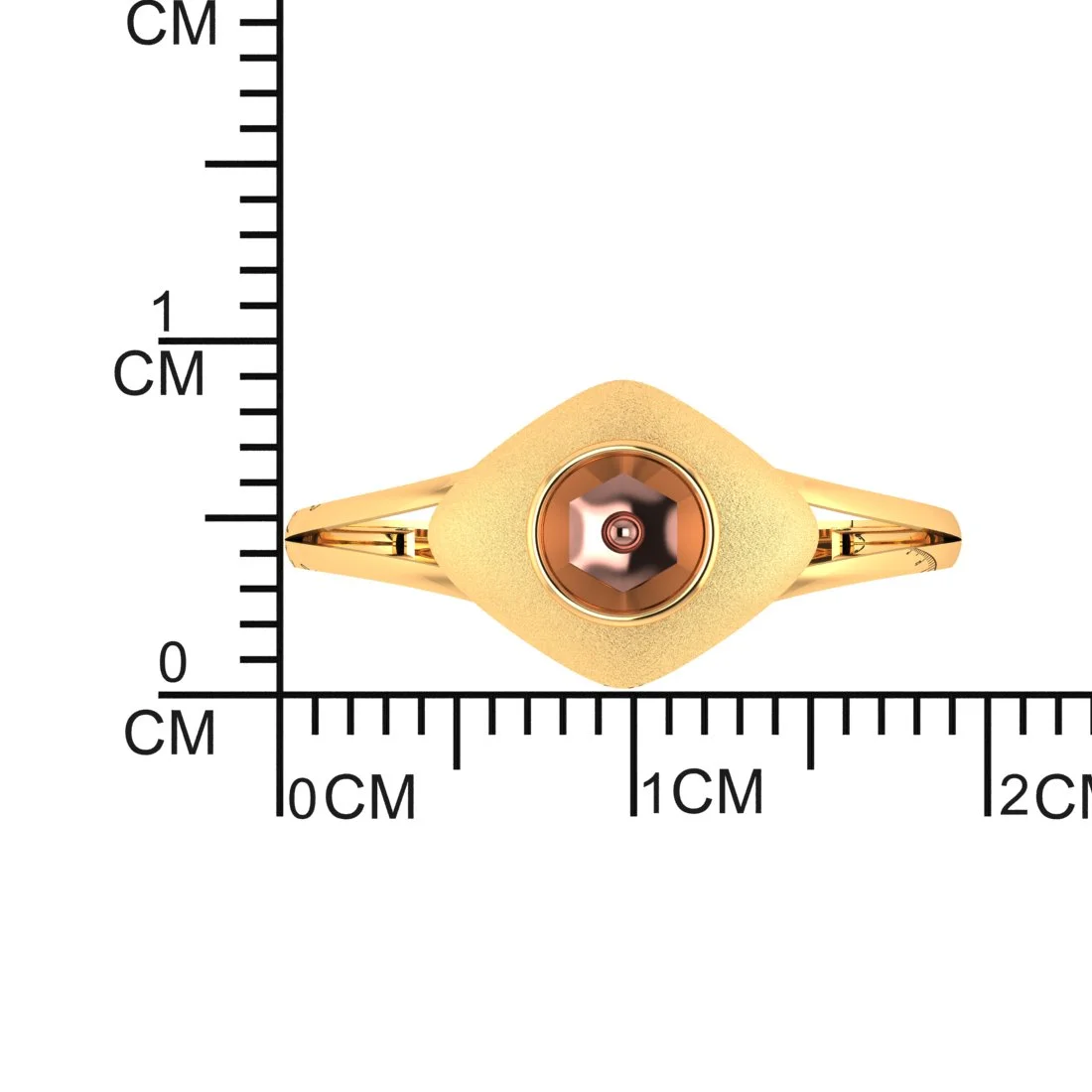 18KT (750) Yellow Gold Unique Geometric Shape Classic Ring For Women & Girls (Size 12) - Image 6