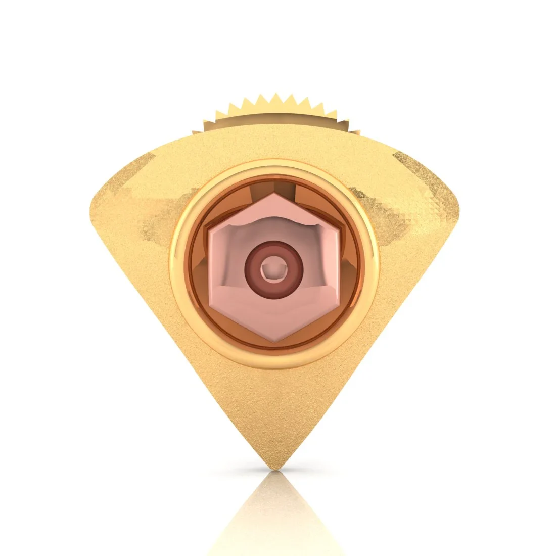18KT (750) Yellow Gold Unique Hexagonal Stud Earring For Men - Image 2
