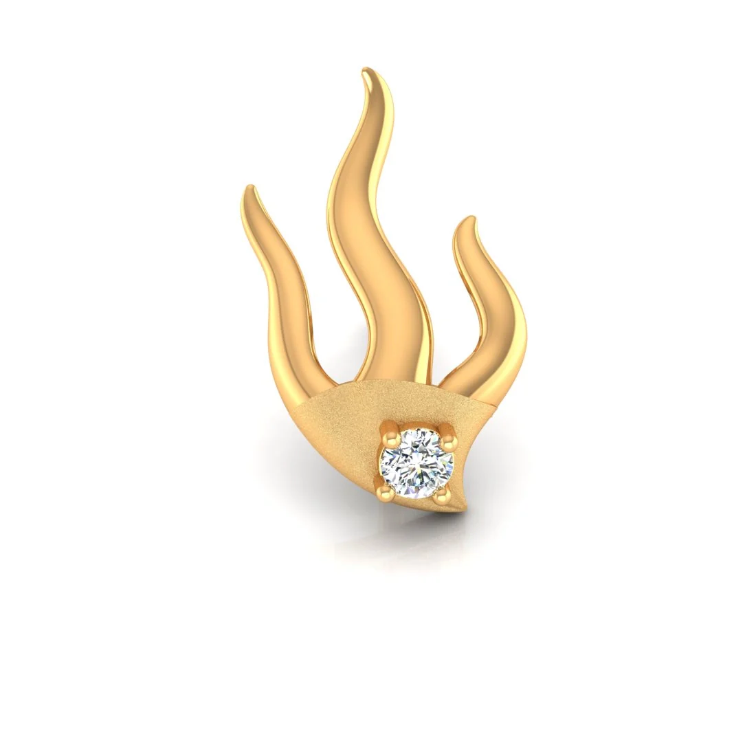 18KT EterKnight Yellow Gold & Certified Natural Diamond Stud Earring For Men's (Single Piece) - Image 3