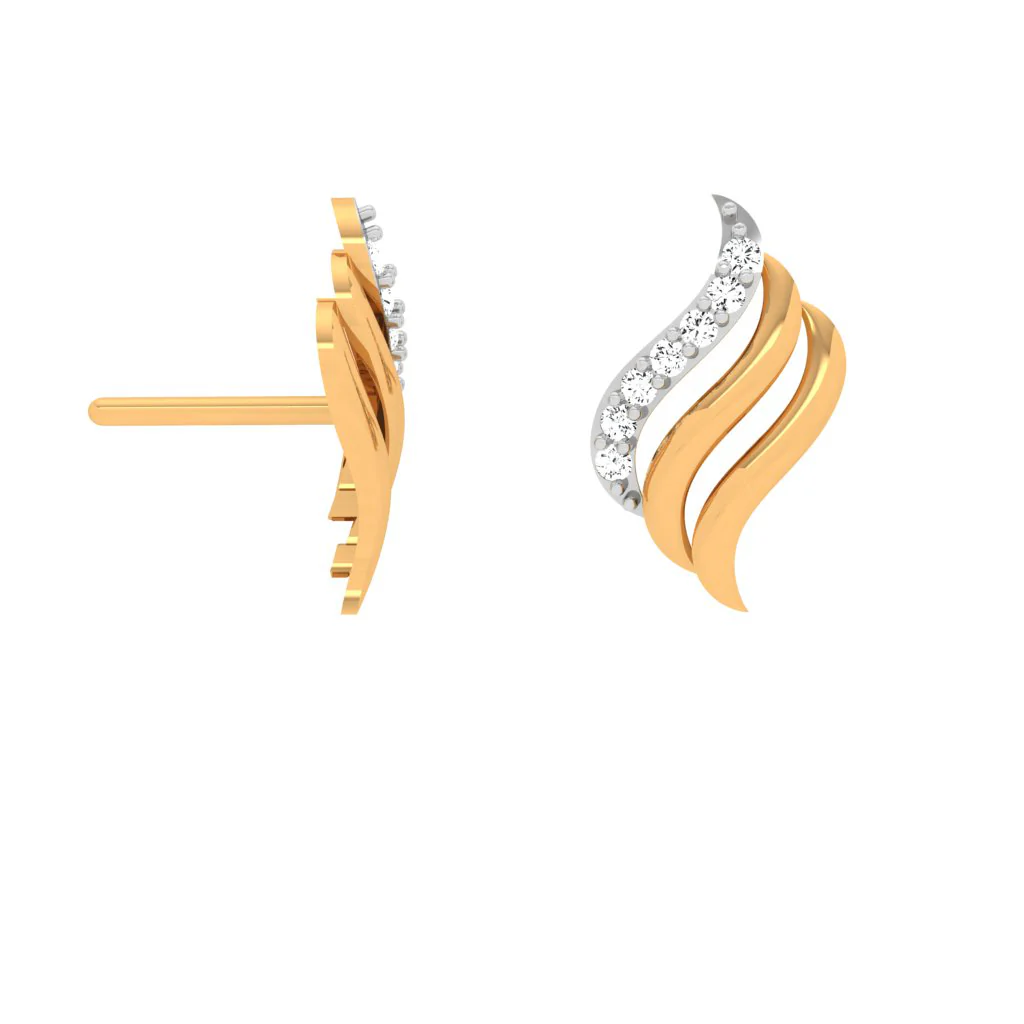 18KT Gold And Diamond Earrings That Steal Your Attention Instantly - Image 3