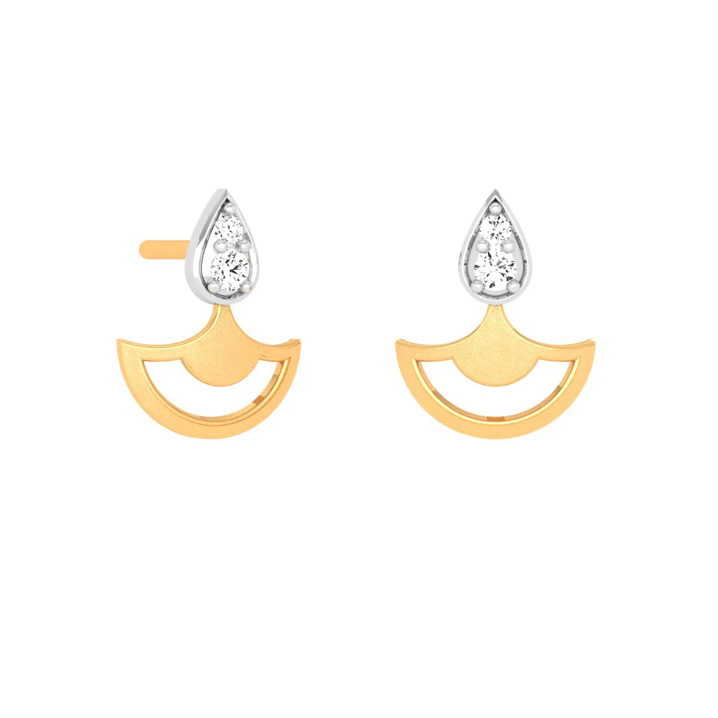 18KT Gold Diamond Earrings For Women For Perfect Embellish - Image 2