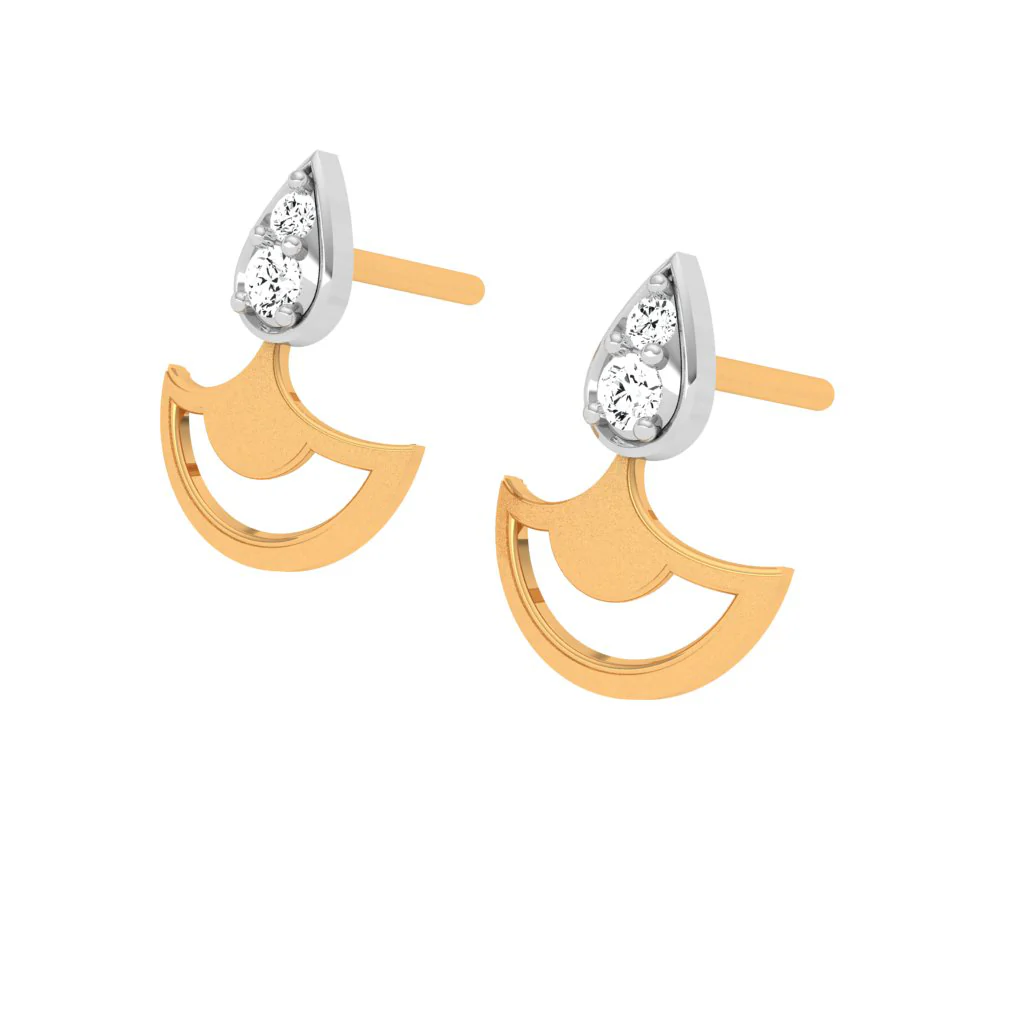 18KT Gold Diamond Earrings For Women For Perfect Embellish - Image 4