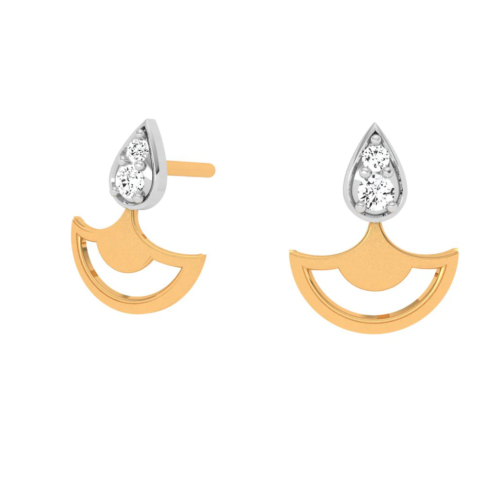 18KT Gold Diamond Earrings For Women For Perfect Embellish - Image 5