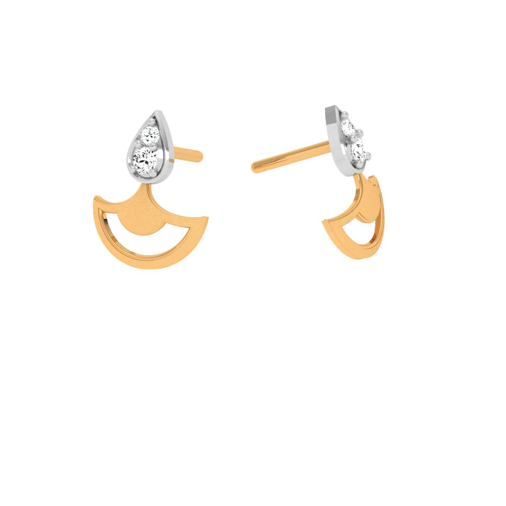 18KT Gold Diamond Earrings For Women For Perfect Embellish - Image 6