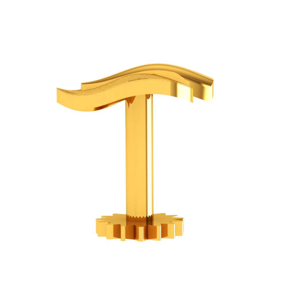 18KT Gold Leaf Nose Stud - Image 2
