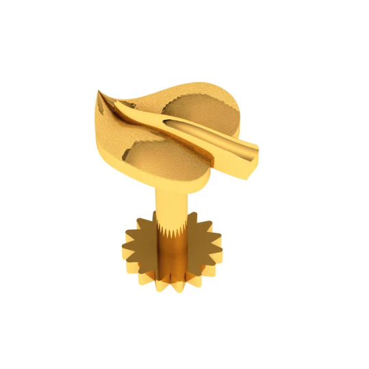 18KT Gold Leaf Nose Stud - Image 4