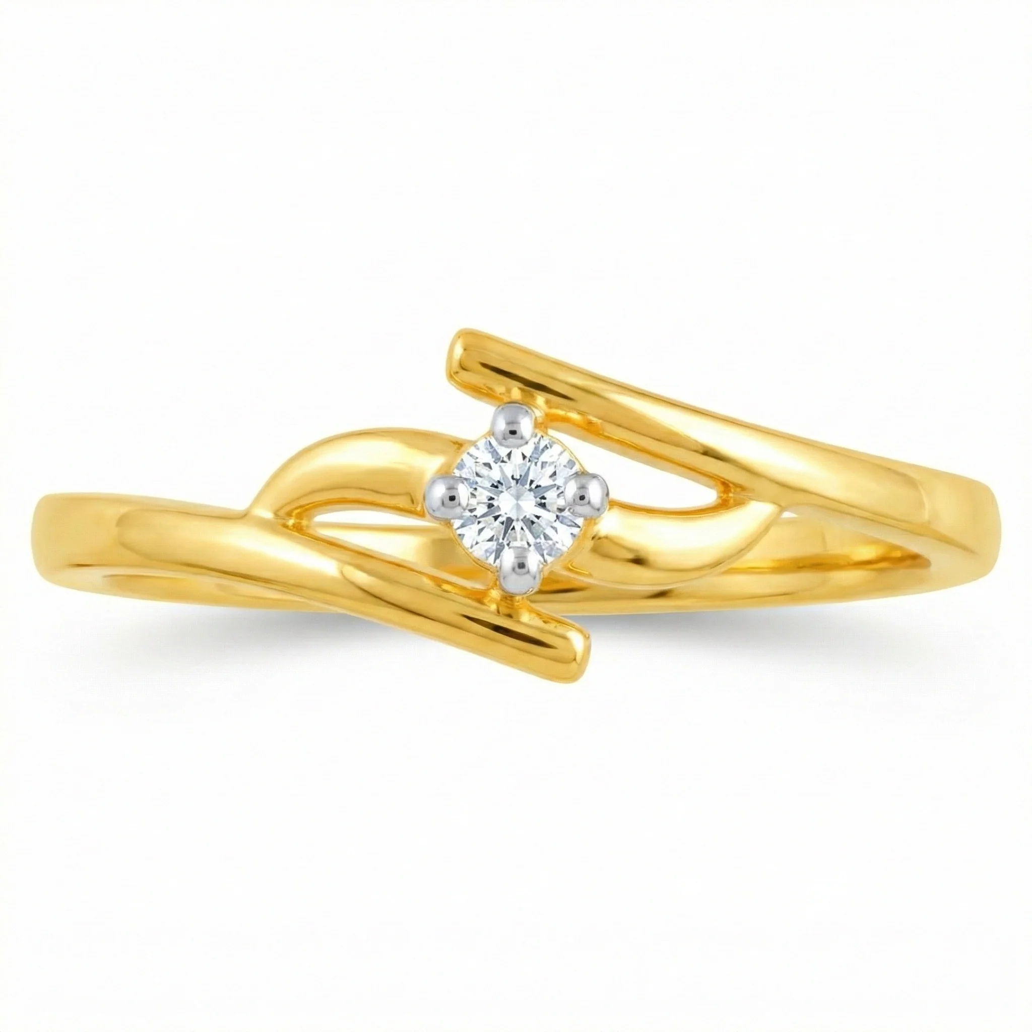 18KT Gold Loop Glow Diamond Ring for Women & Girl's - Image 3