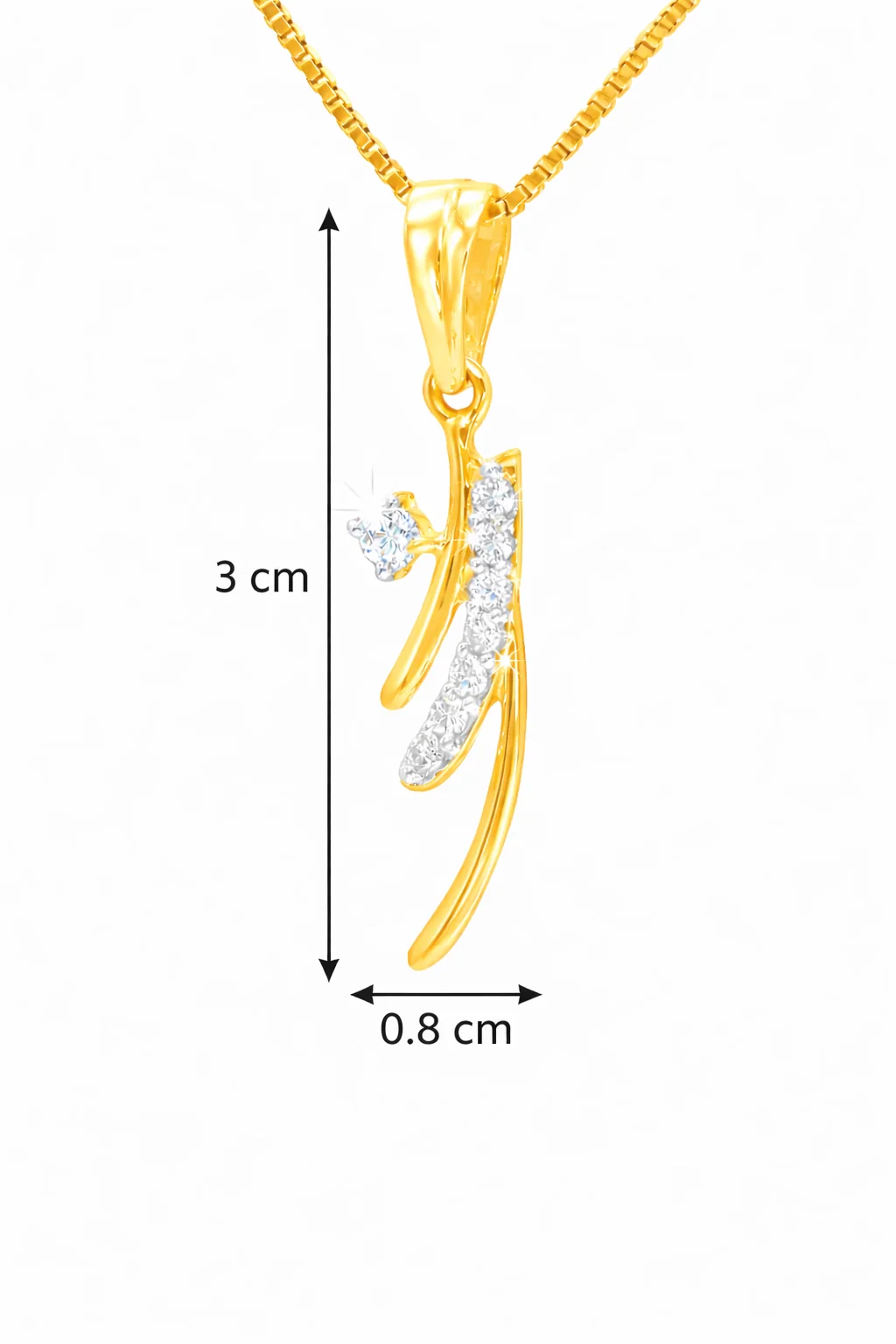 18KT Gold Spark Glide Diamond Pendant (Without Chain)for Women & Girl's - Image 3