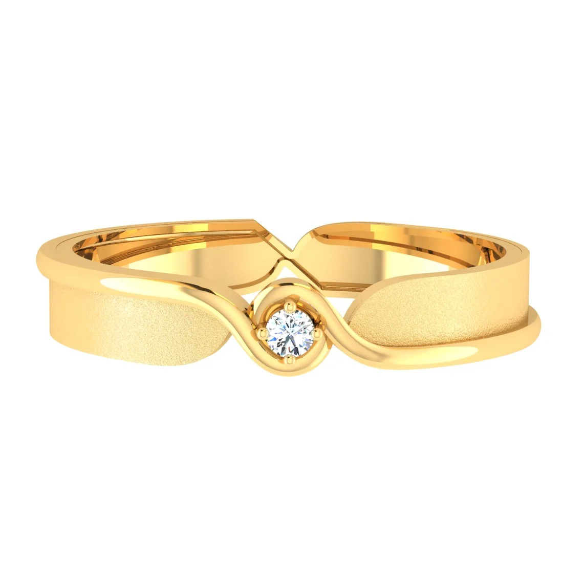 18KT Luxe Gold & Diamond Lightweight Elegant Band Ring for Women - Image 2