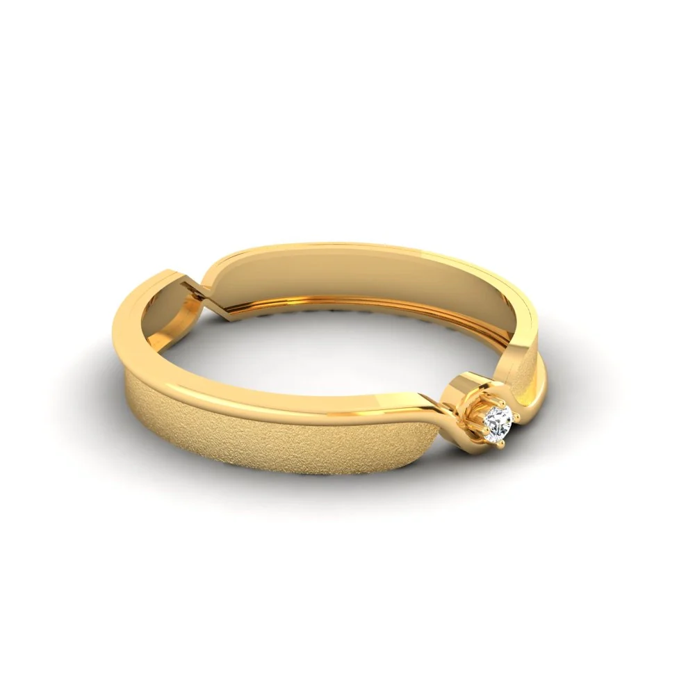 18KT Luxe Gold & Diamond Lightweight Elegant Band Ring for Women - Image 3