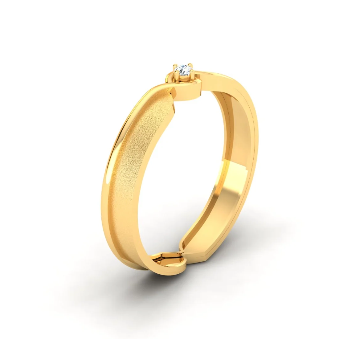 18KT Luxe Gold & Diamond Lightweight Elegant Band Ring for Women - Image 4