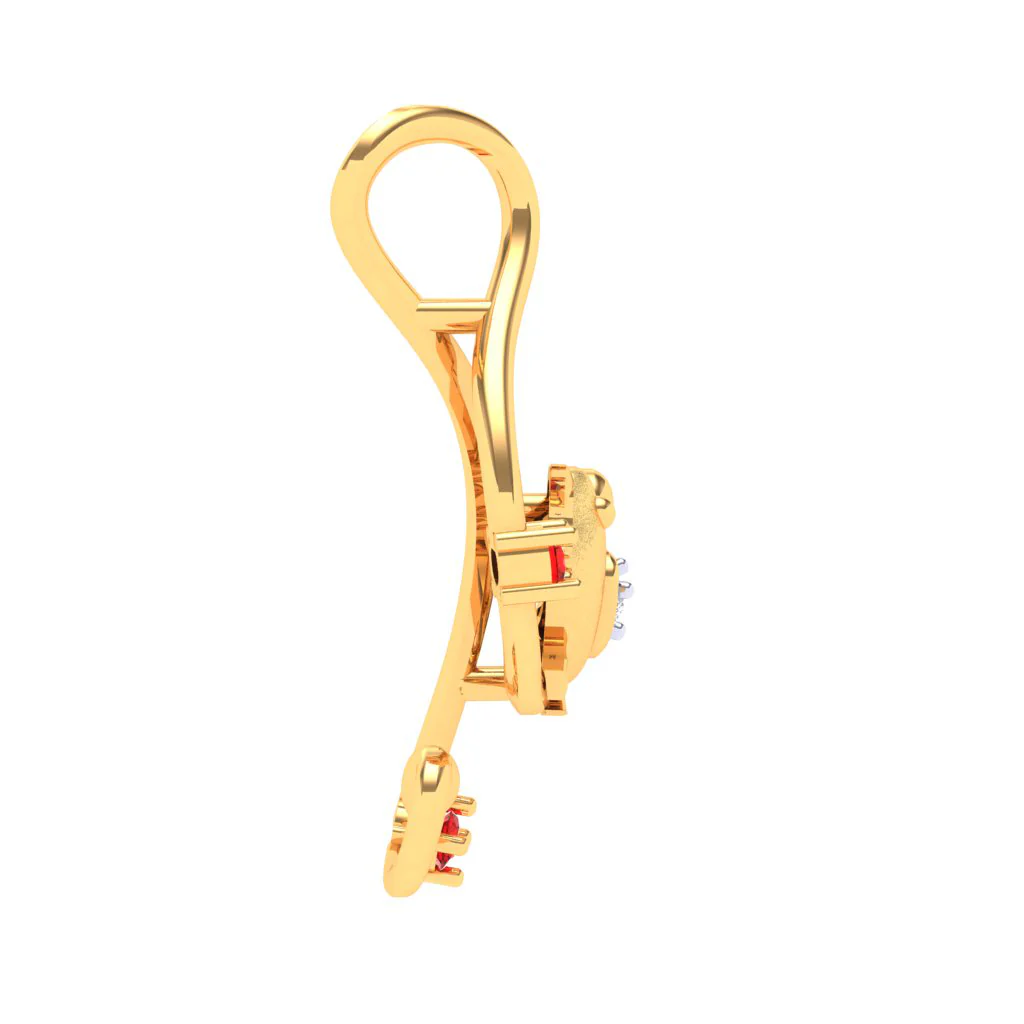 18KT Musical Note Bird Gold Pendant From Diamond Collection - Image 5
