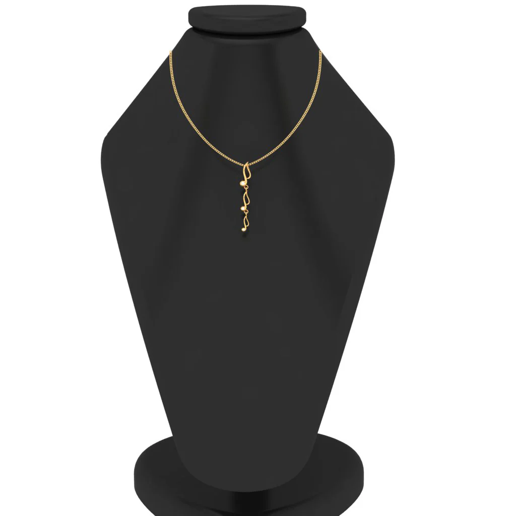 18KT Musical Note Drop Gold Pendant From Diamond Collection - Image 8