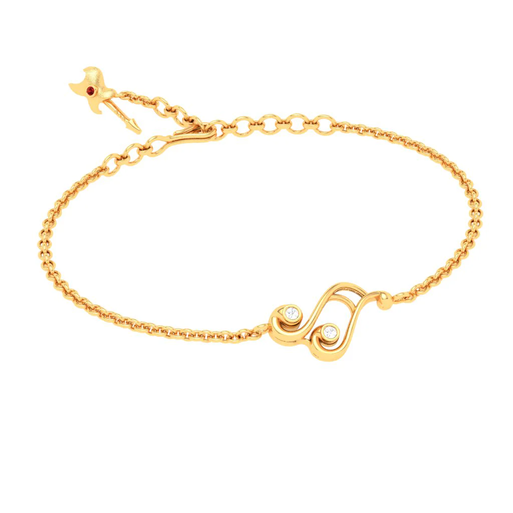 18KT Musical Note Gold Bracelet From Diamond Collection - Image 4