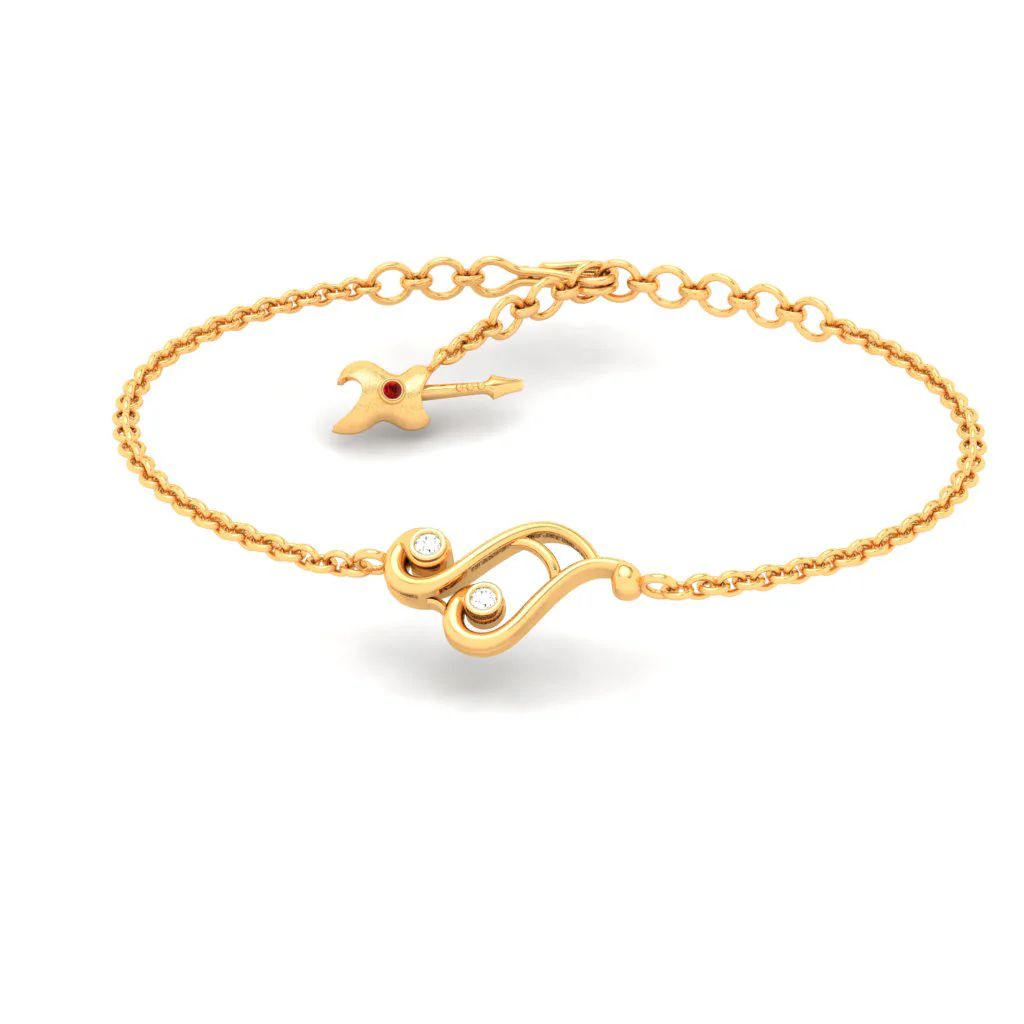 18KT Musical Note Gold Bracelet From Diamond Collection - Image 5