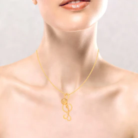 18KT Musical Note Microphone Gold Pendant From Online Exclusive Collection - Image 7