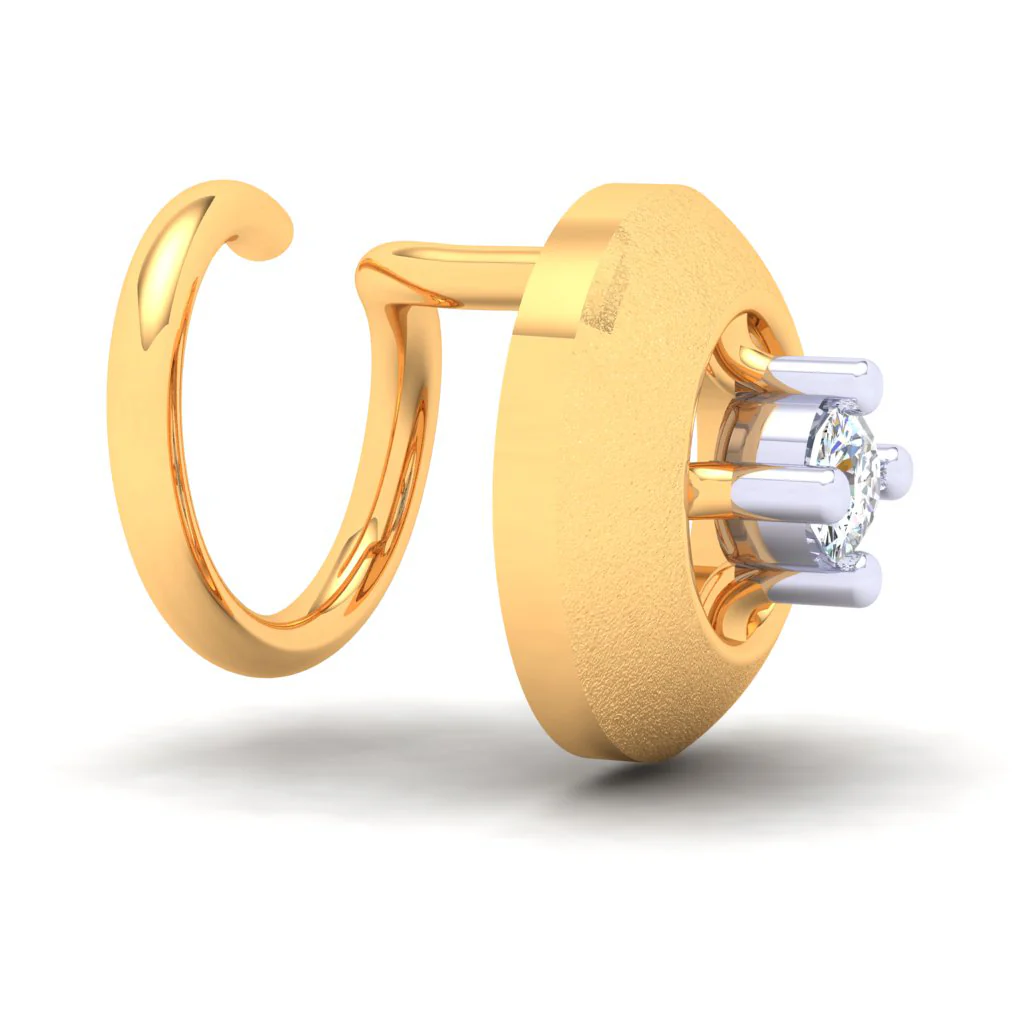 18KT Round Shape With A Yellow Stone Gold Nosepin From P.c Chandra Jewellers - Image 2