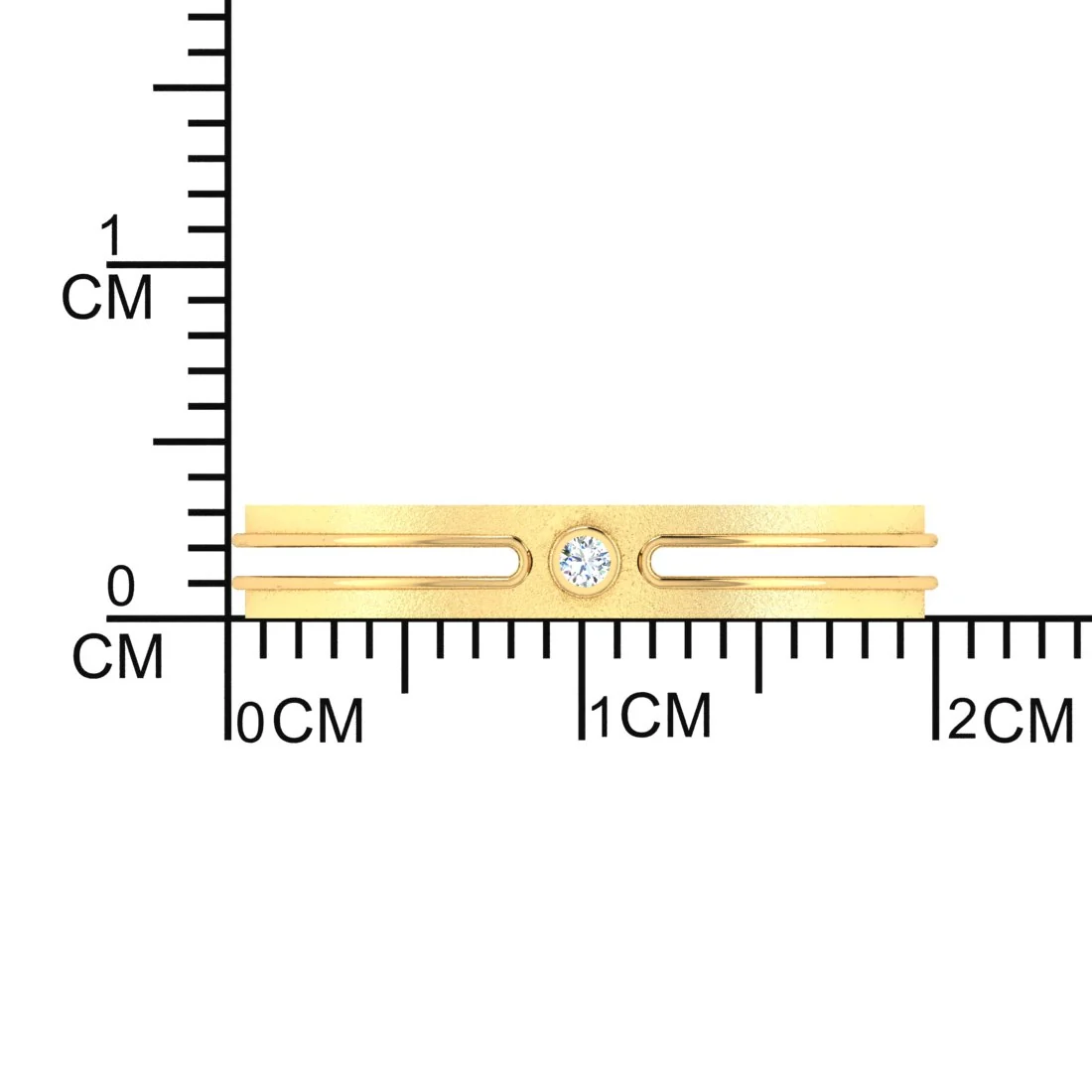 18KT Sophisticated Gold & Diamond Matte Finish Designer Band Ring for Women - Image 6