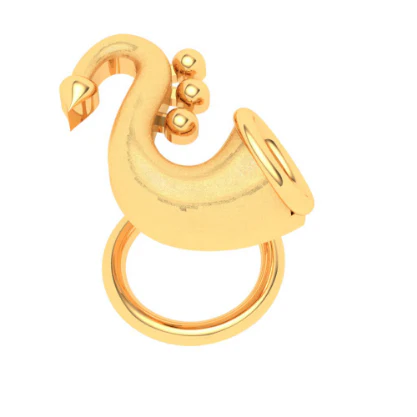 18KT Trumpet Shape Unique Nosepin From Online Exclusive Collection - Image 4