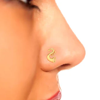 18KT Trumpet Shape Unique Nosepin From Online Exclusive Collection - Image 7