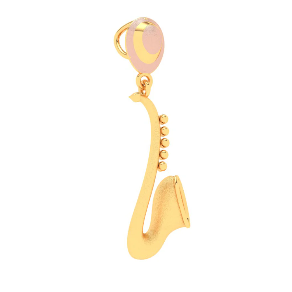 18KT Trumpet Shaped Gold Pendant From Online Exclusive Collection - Image 2