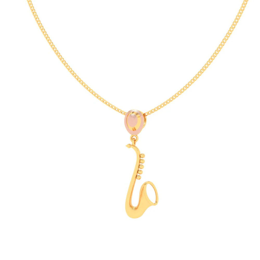 18KT Trumpet Shaped Gold Pendant From Online Exclusive Collection - Image 4