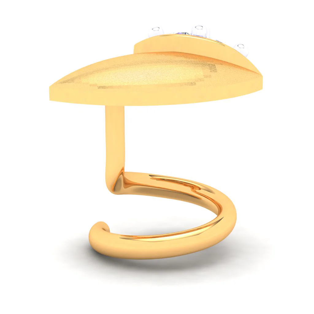 18KT Two Leaf Shape With A Yellow Stone Gold Nosepin From P.c Chandra Jewellers - Image 6