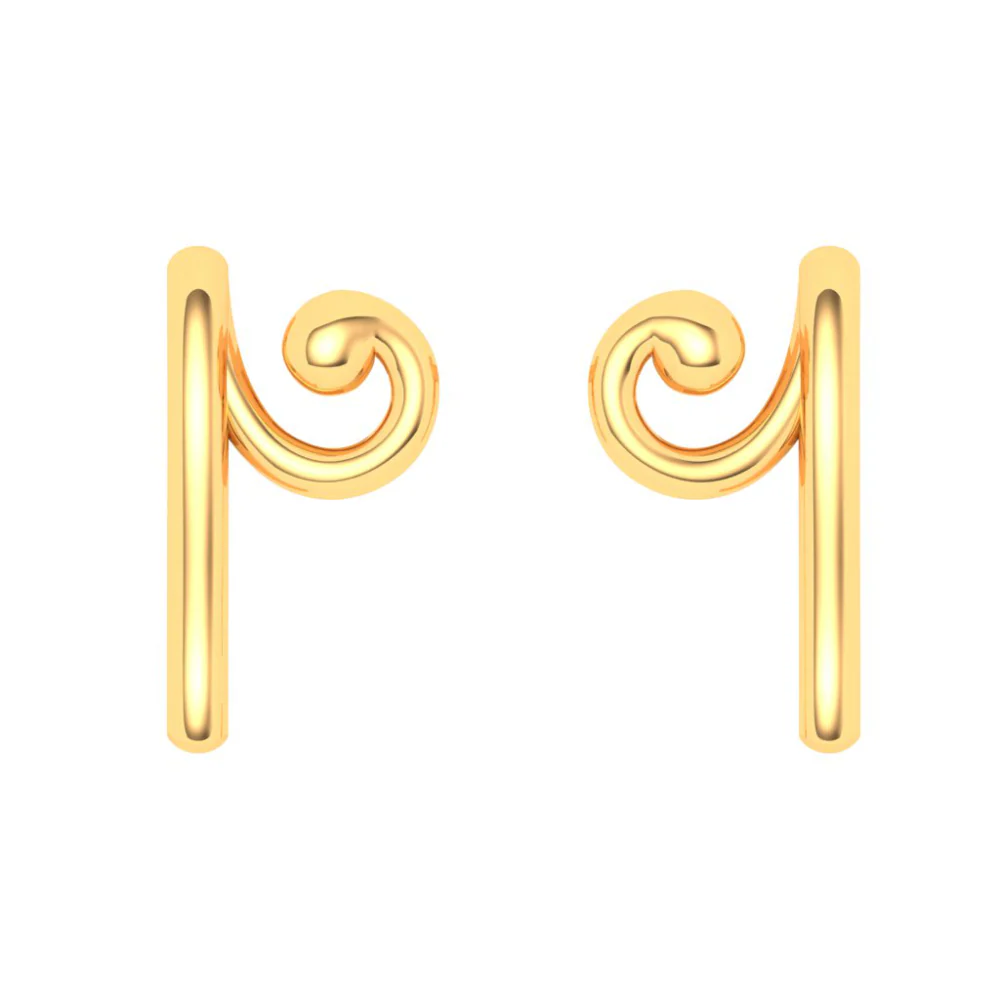 18KT Unique Shape Gold Stud Earrings From Online Exclusive Collection