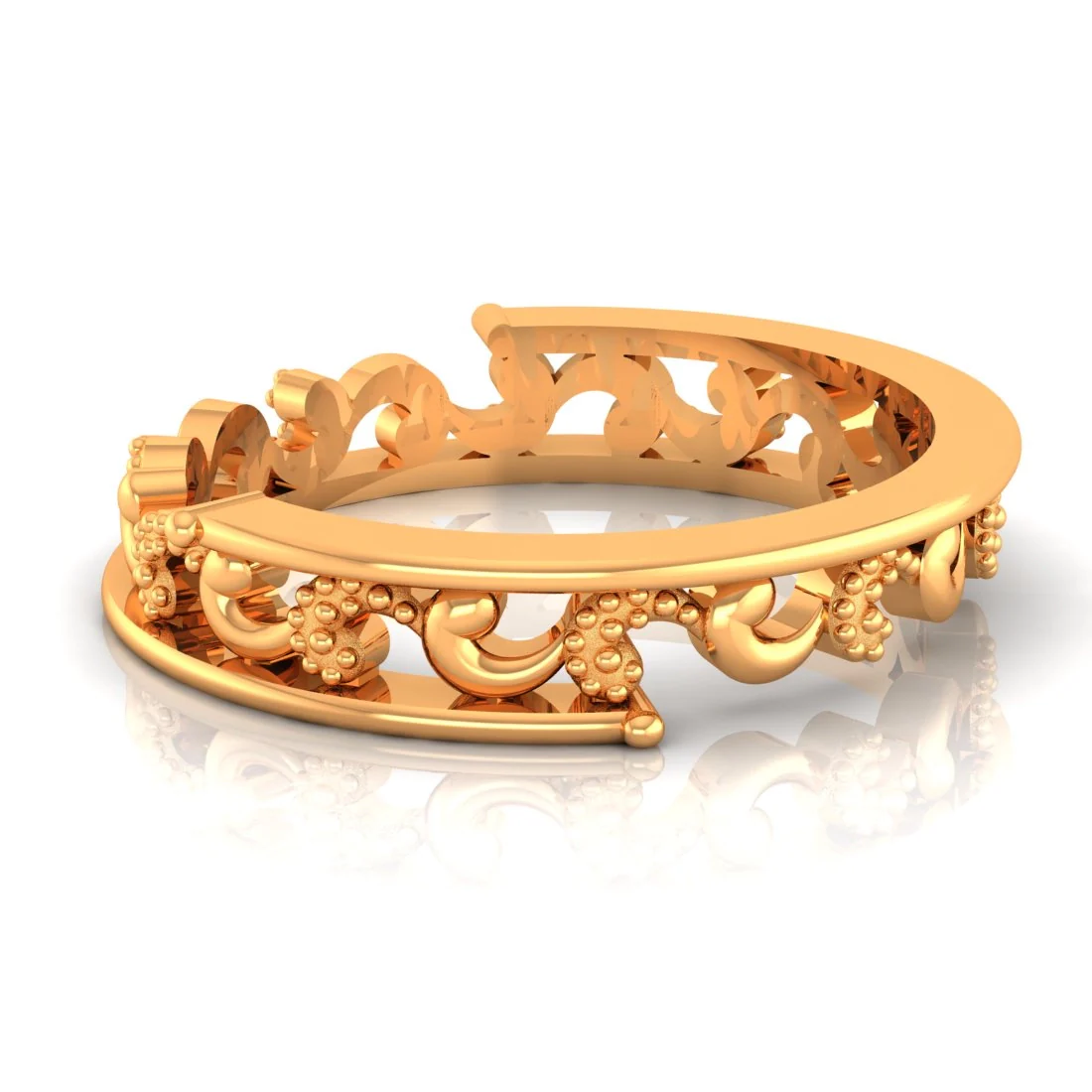 22 KT Gold Knotra Filigree Openwork Ring for Women & Girl's - Image 3