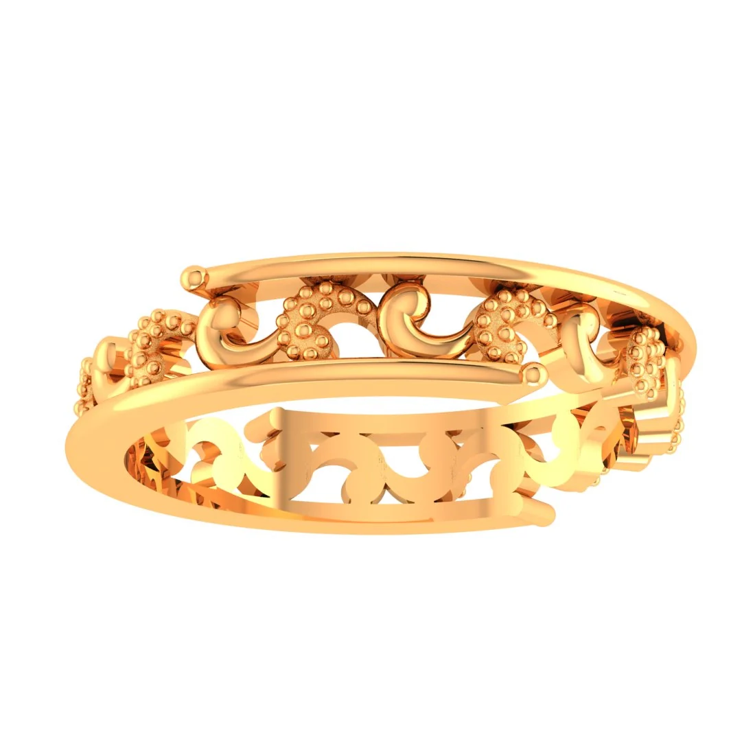 22 KT Gold Knotra Filigree Openwork Ring for Women & Girl's - Image 5