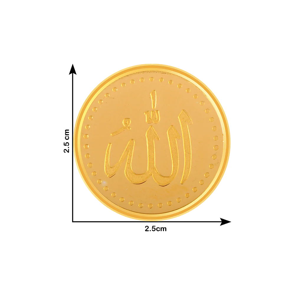 22k (916) 10 Gm Allah Yellow Gold Coin - Image 3