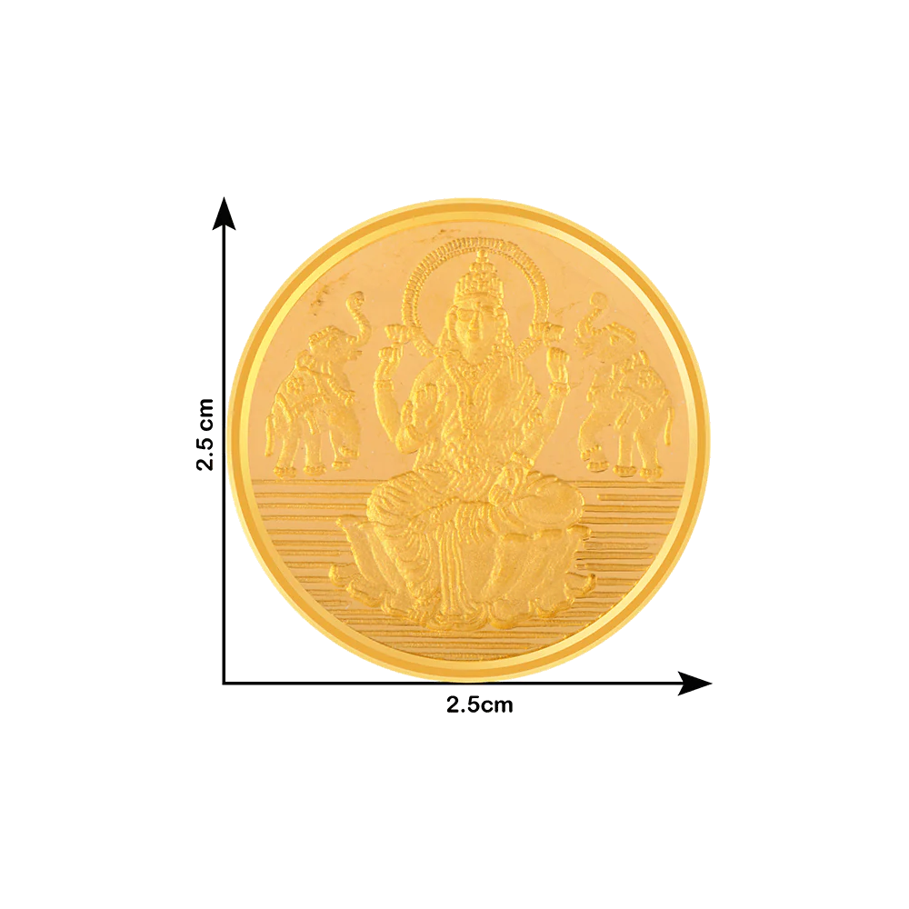 22k (916) 10 Gm Lakshmi Yellow Gold Coin - Image 3