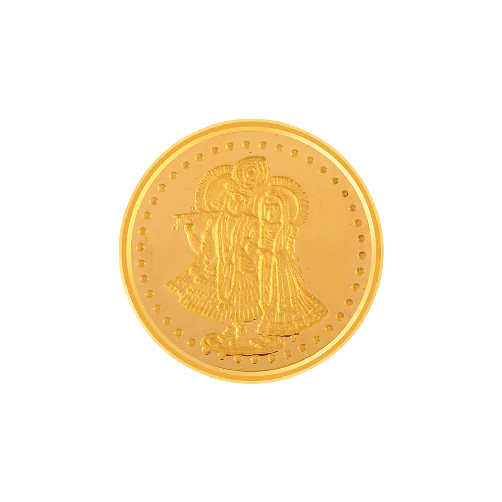 22k (916) 10 Gm Radha-krishna Yellow Gold Coin