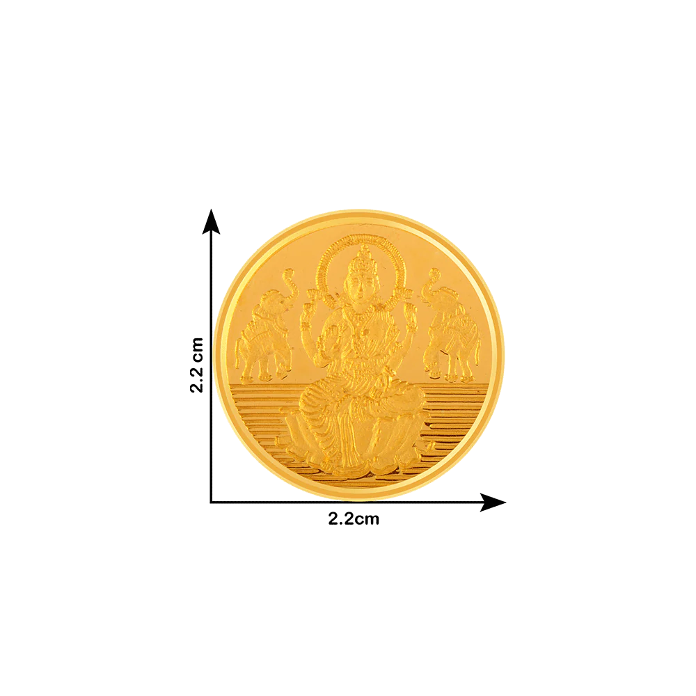 22k (916) 5 Gm Lakshmi Yellow Gold Coin - Image 3