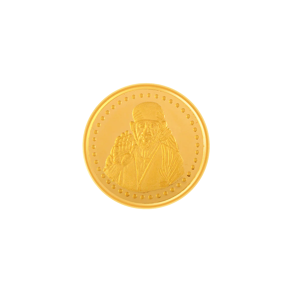 22k (916) 5 Gm Sai Baba Yellow Gold Coin