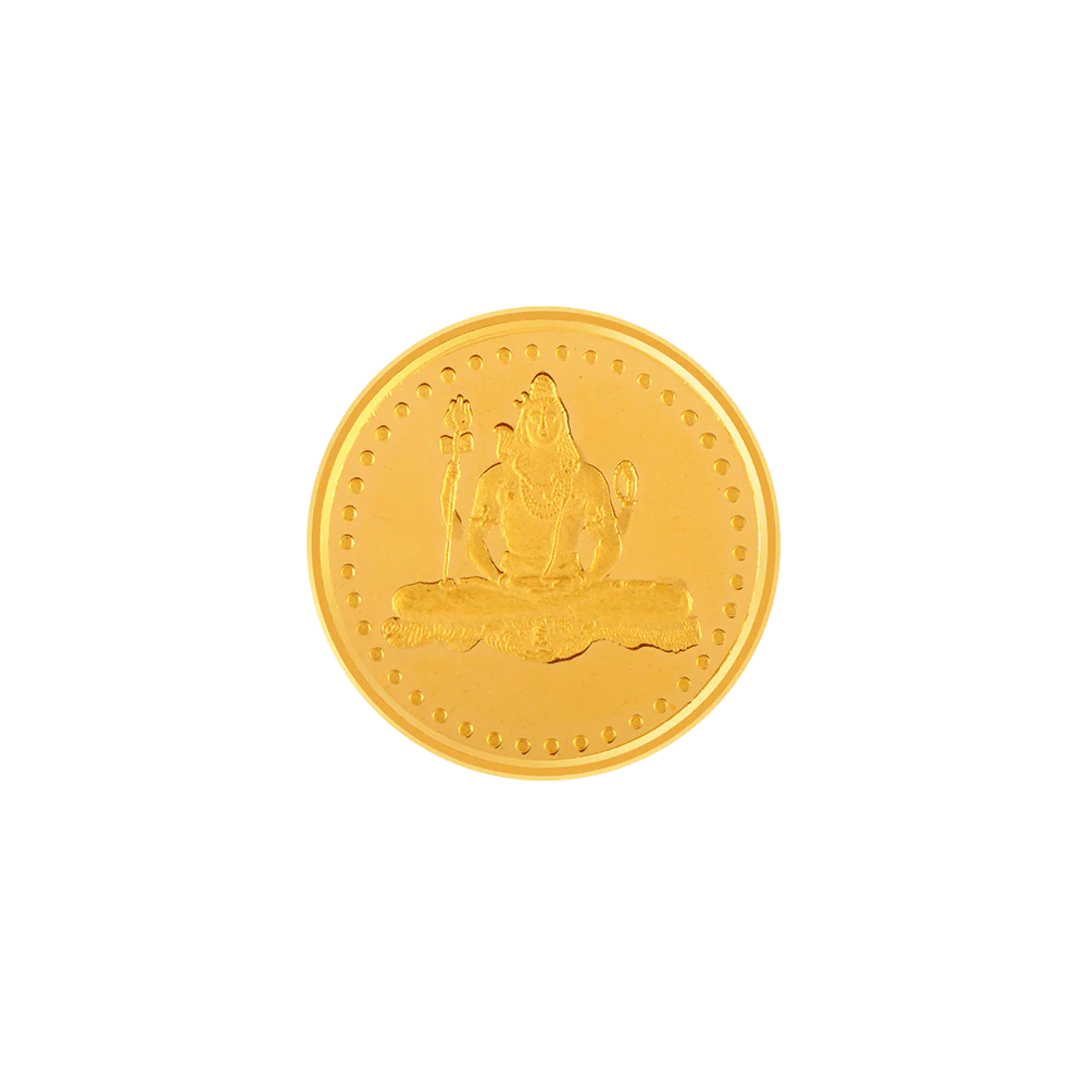 22k (916) 5 Gm Shiv Yellow Gold Coin
