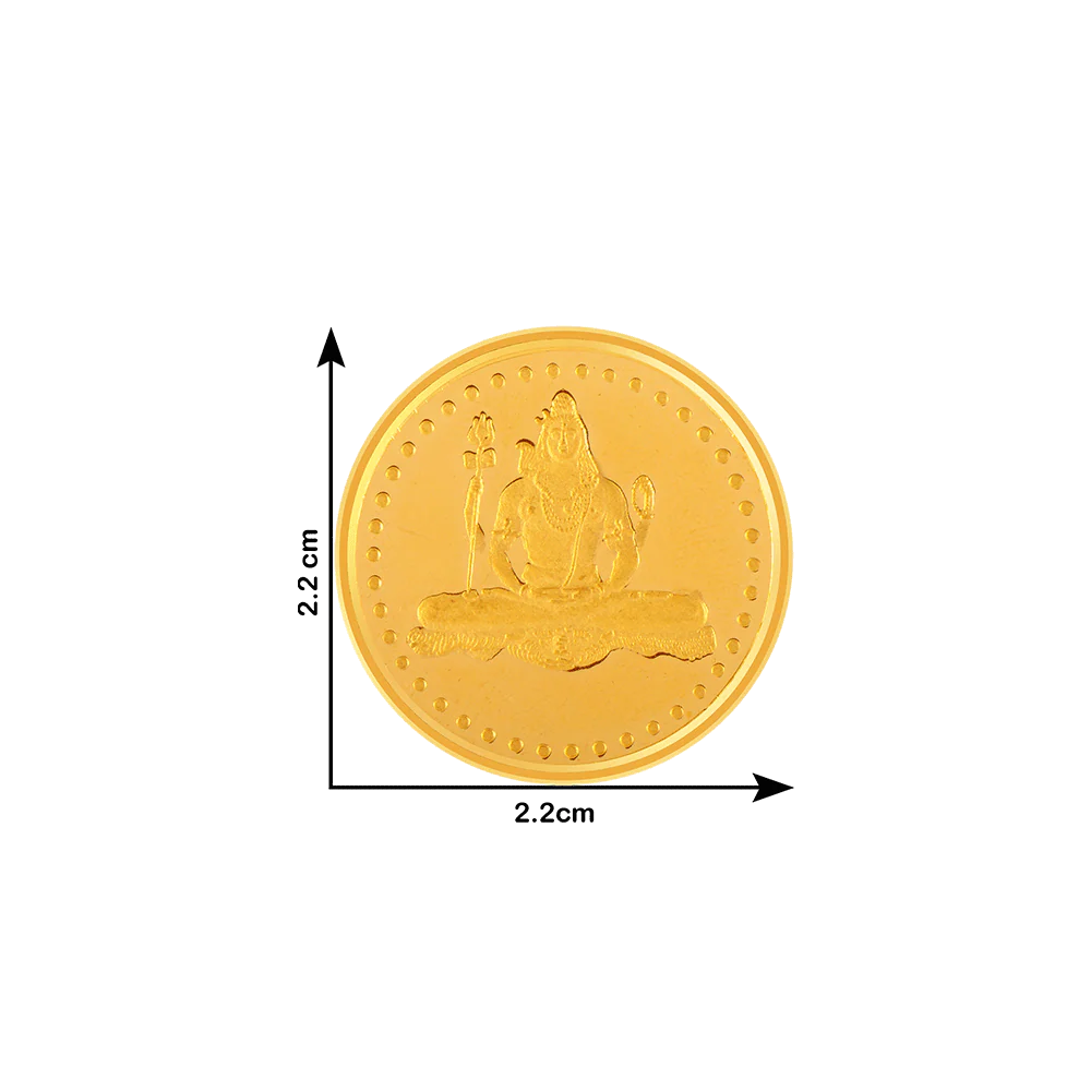 22k (916) 5 Gm Shiv Yellow Gold Coin - Image 3