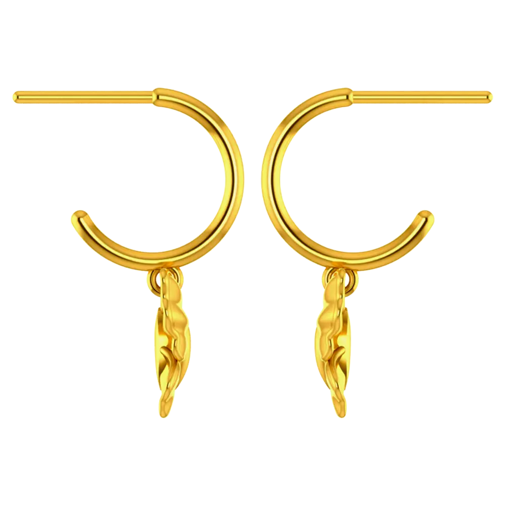 22k Beautiful Gold Butterfly Earrings With Intricate Design - Image 5