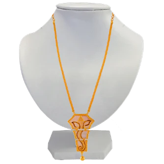 22k Beautiful Gold Necklace With A Divine Motif Of Lord Ganesha - Image 2