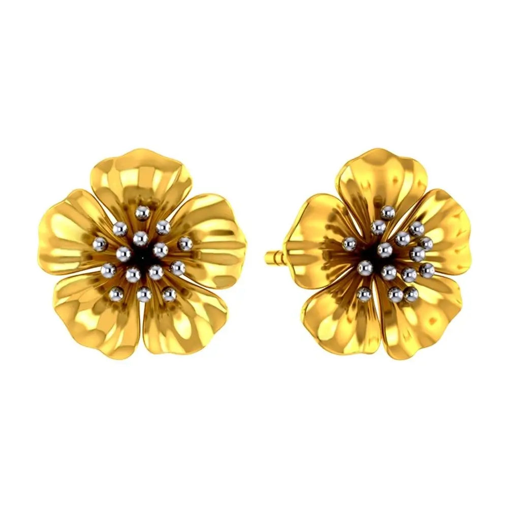 22k Beautiful Studs With Gold Petals And Elegant Design - Image 3