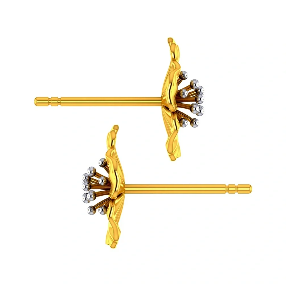 22k Beautiful Studs With Gold Petals And Elegant Design - Image 6
