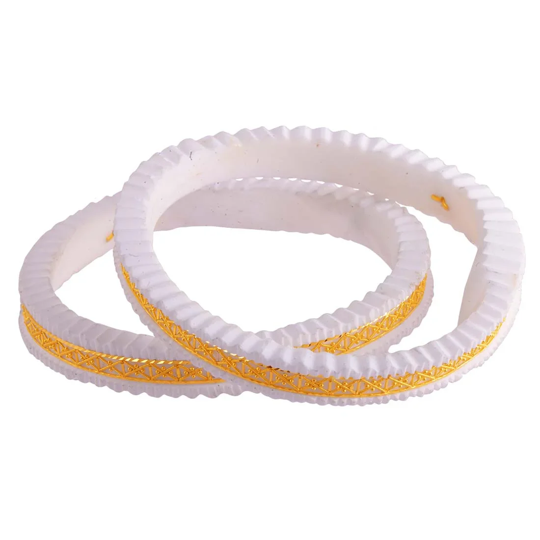 22K Bengali Shakha Bridal Bangles With Intricate Gold Detailing For Women & Girls - Image 3