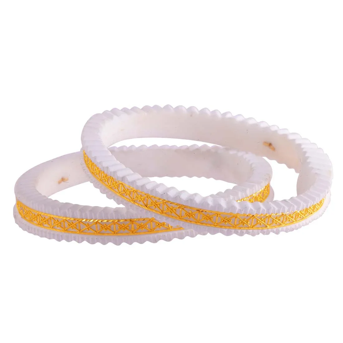 22K Bengali Shakha Bridal Bangles With Intricate Gold Detailing For Women & Girls - Image 4