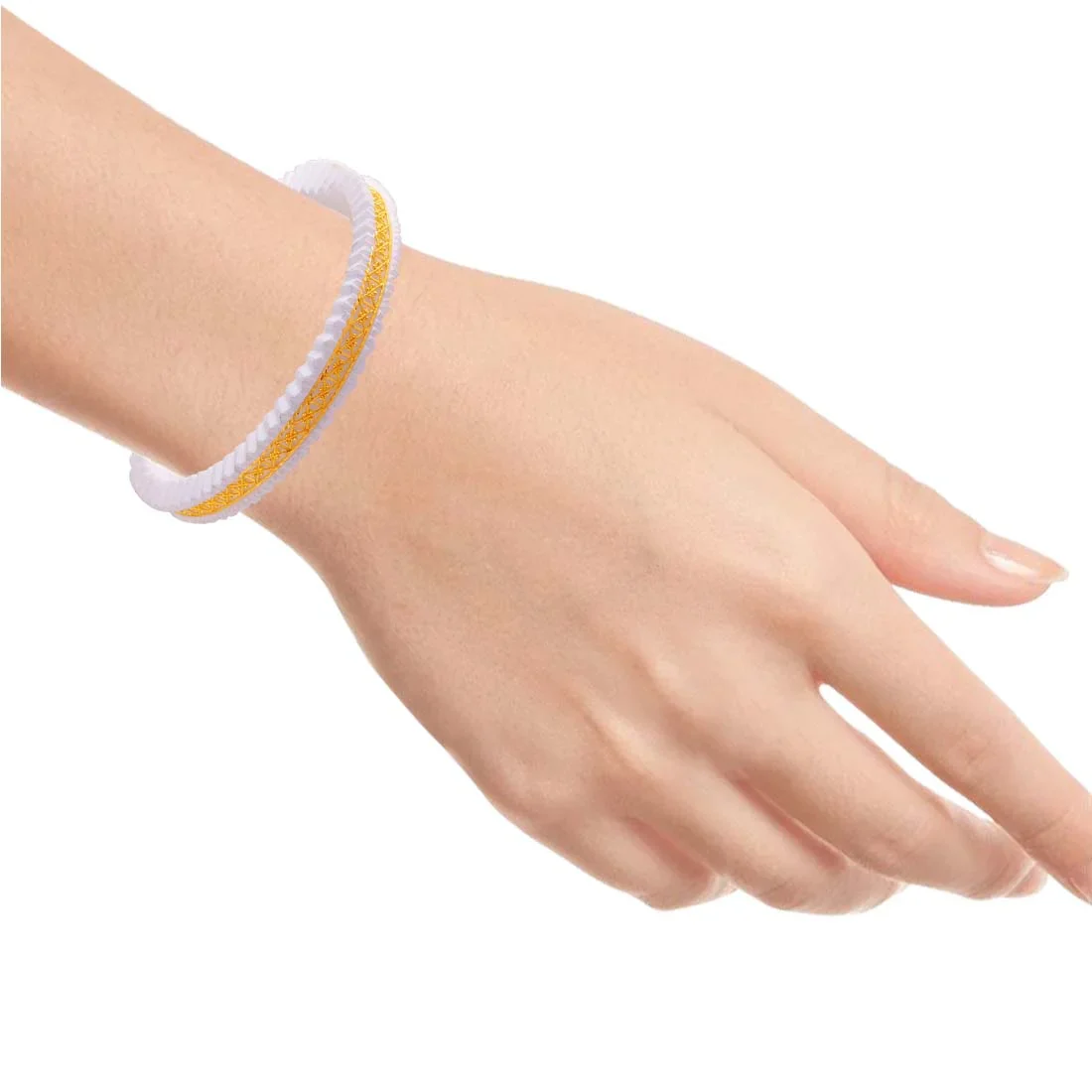 22K Bengali Shakha Bridal Bangles With Intricate Gold Detailing For Women & Girls - Image 5