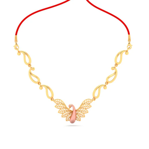 22k Bird Shaped Elegant Gold Necklace Design - Image 5