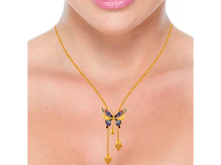 22k Butterfly Hope Pendant Gold Neckpiece - Image 2