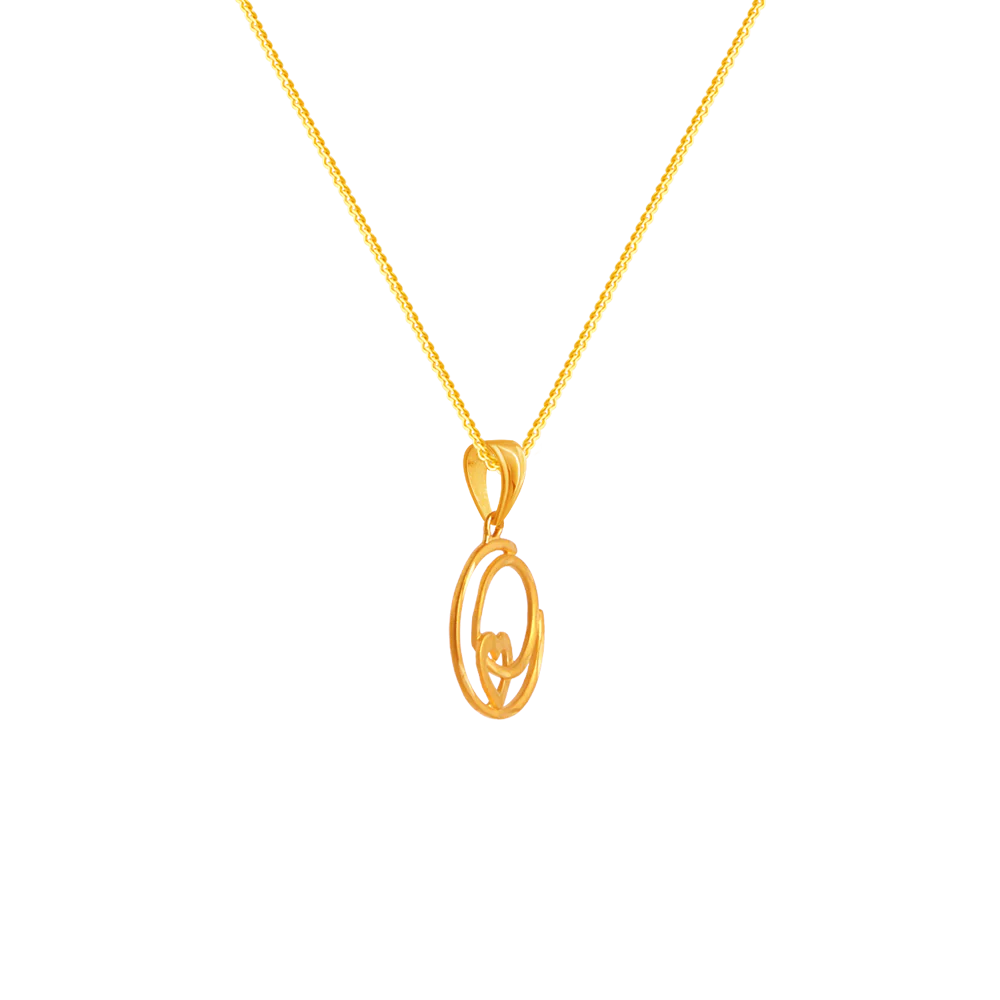 22k Circular Whirlpool Gold Pendant From Goldlites Collection - Image 2